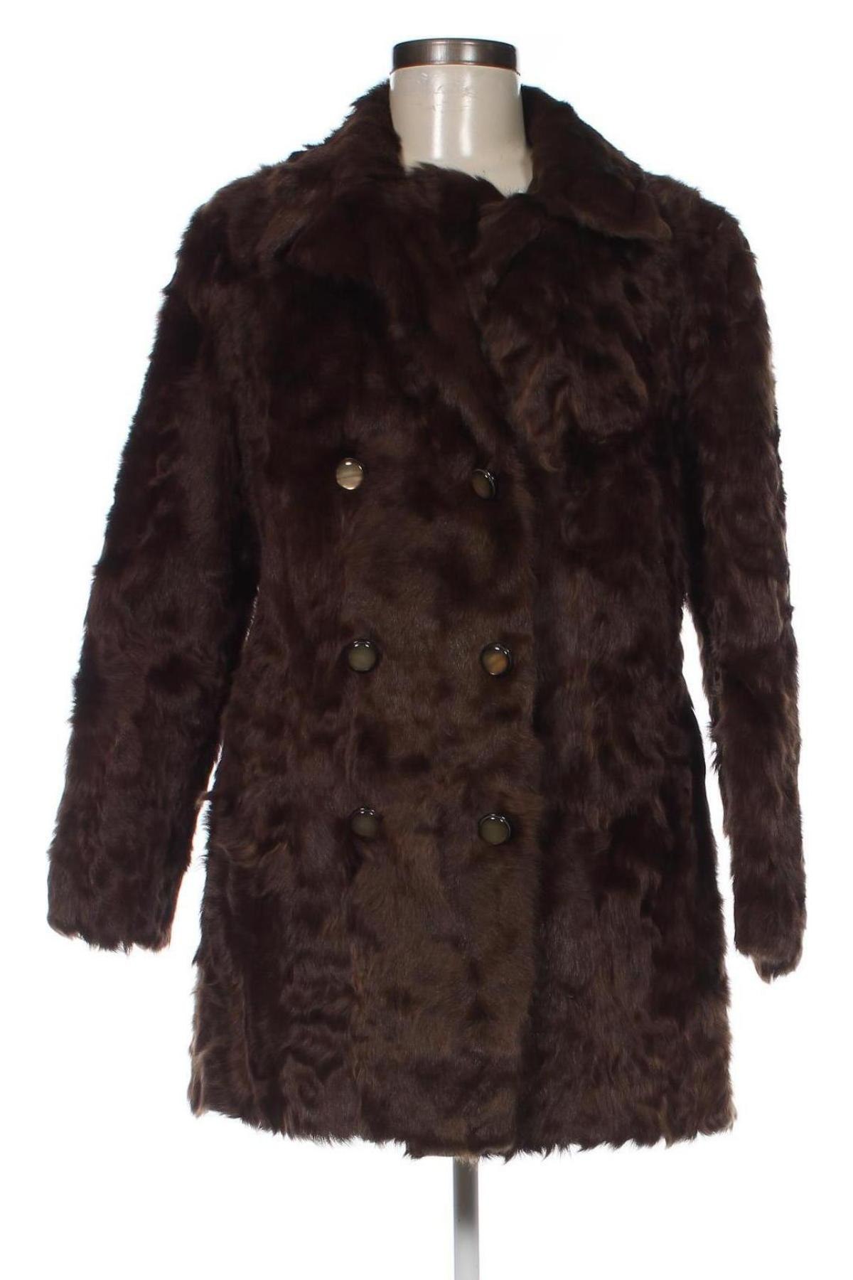 Дамско кожено палто, Размер M, Цвят Кафяв, Цена 205,92 лв.