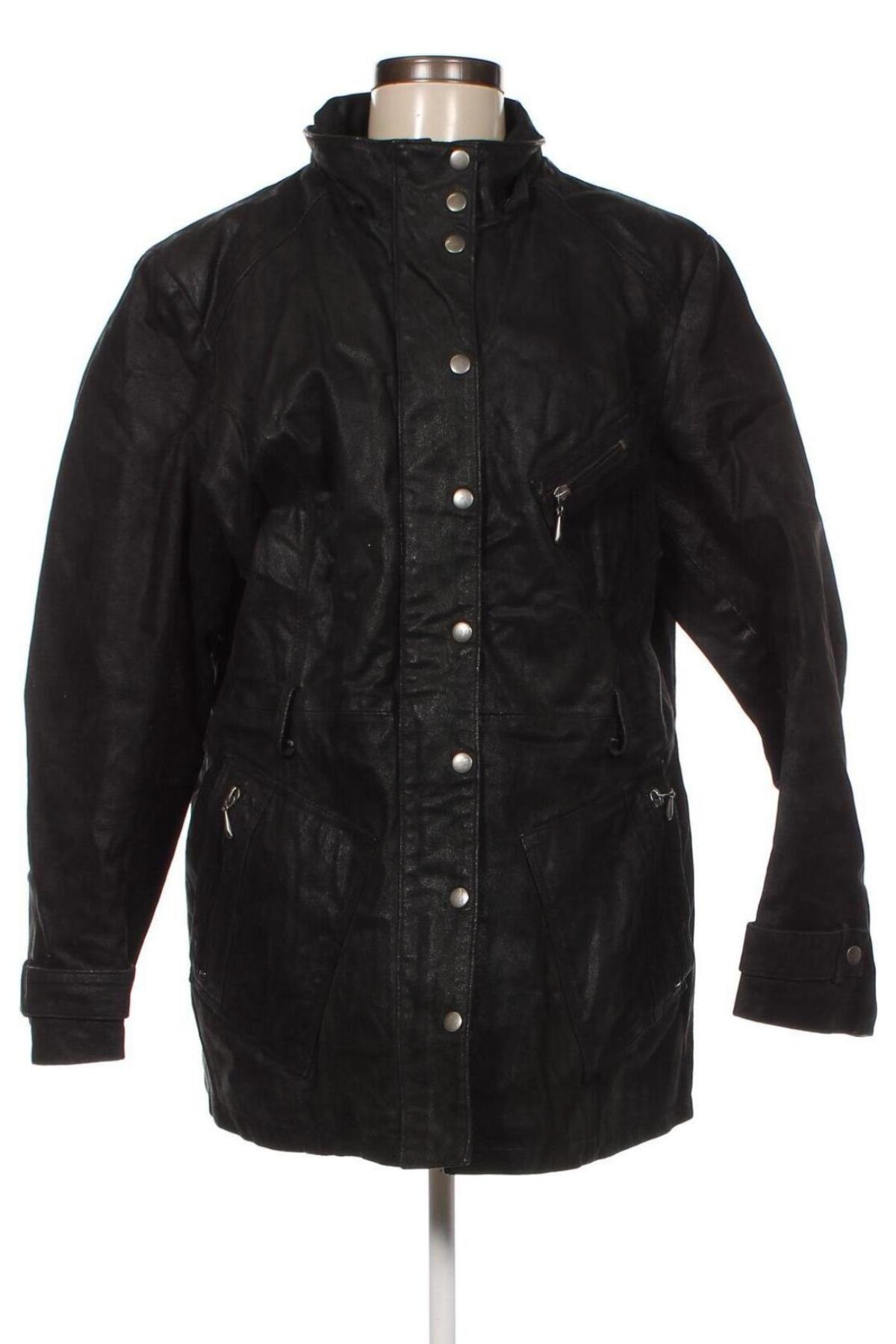 Γυναικείο δερμάτινο μπουφάν, Μέγεθος XXL, Χρώμα Μαύρο, Τιμή 50,30 €