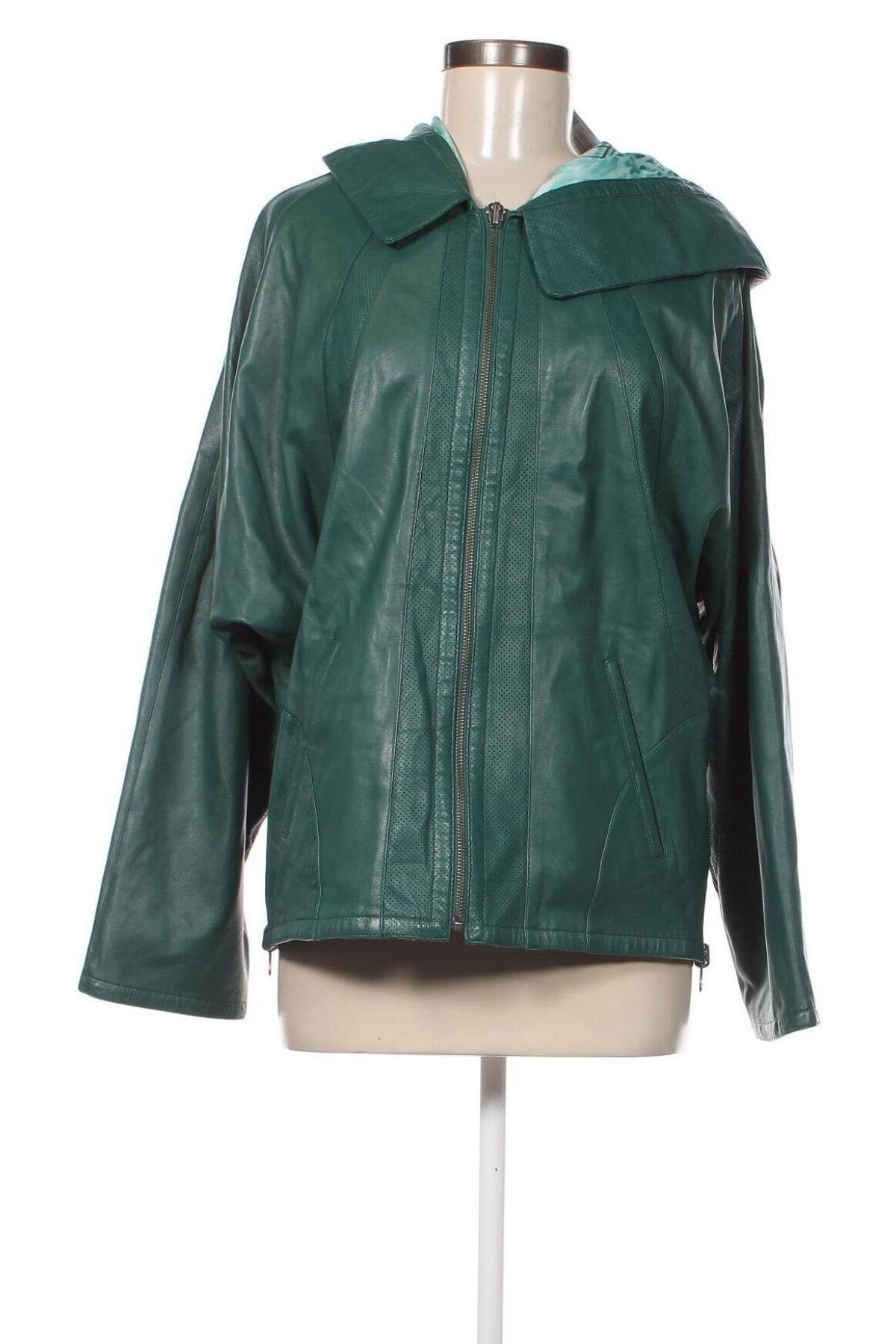 Damen Lederjacke, Größe M, Farbe Grün, Preis 74,46 €