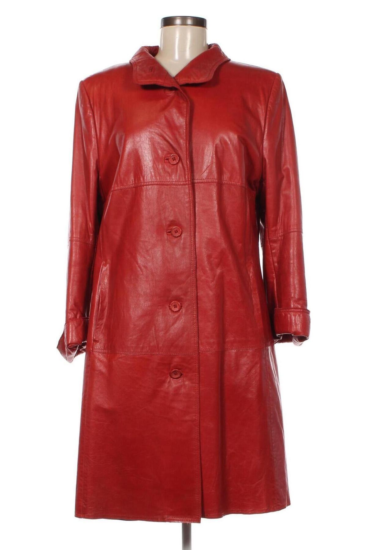 Γυναικείο δερμάτινο μπουφάν, Μέγεθος L, Χρώμα Κόκκινο, Τιμή 55,00 €