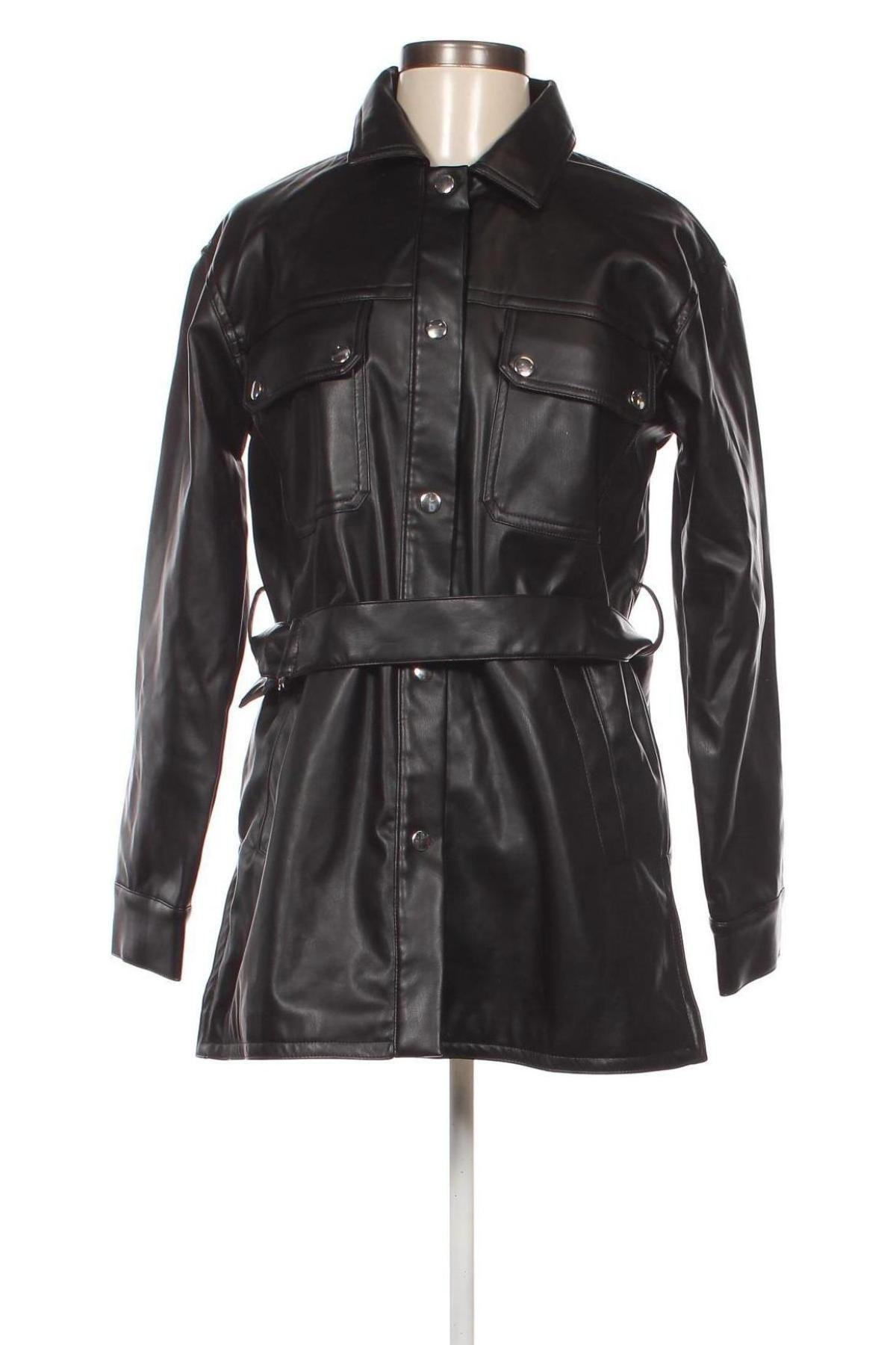 Dámská kožená bunda  Pull&Bear, Velikost S, Barva Černá, Cena  151,00 Kč