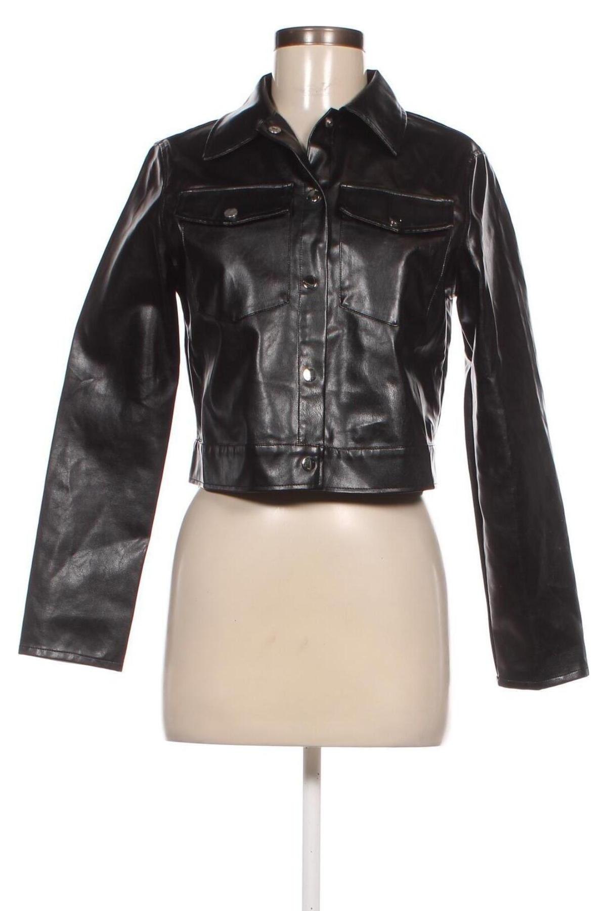 Dámska kožená bunda  SHEIN, Veľkosť S, Farba Čierna, Cena  10,31 €