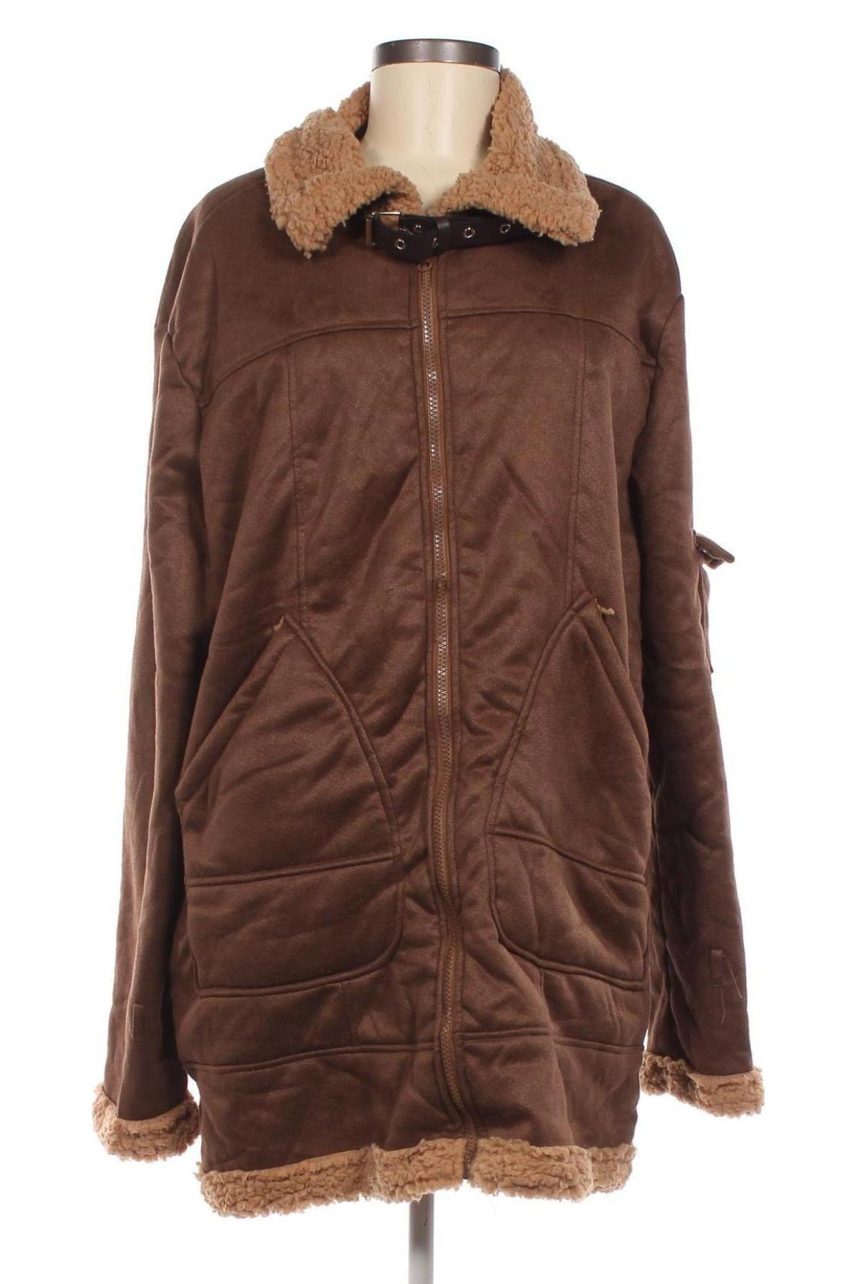 Дамско палто, Размер XL, Цвят Кафяв, Цена 19,26 лв.