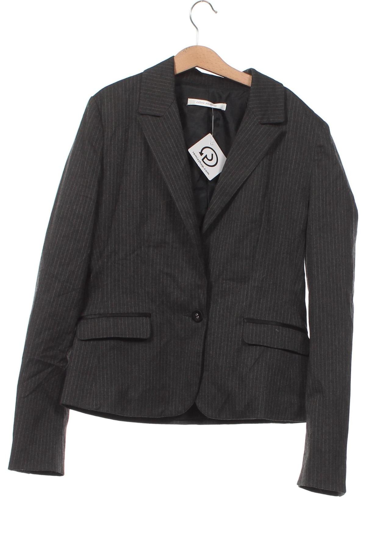 Дамско сако Cote Femme, Размер XS, Цвят Сив, Цена 10,32 лв.