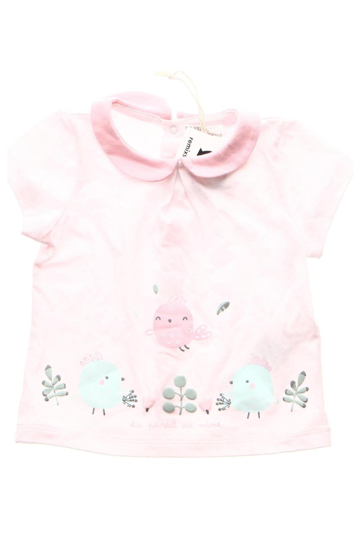 Dziecięca bluzka Du Pareil Au Meme, Rozmiar 3-6m/ 62-68 cm, Kolor Różowy, Cena 33,59 zł