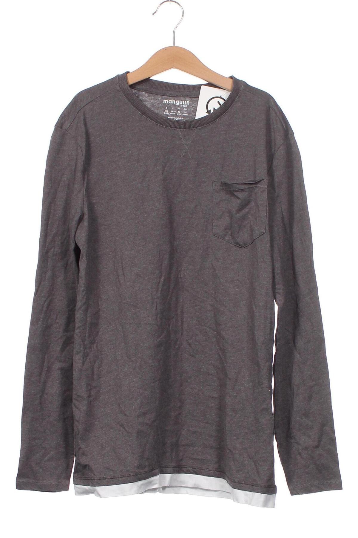 Kinder Shirt Manguun, Größe 12-13y/ 158-164 cm, Farbe Grau, Preis 2,14 €