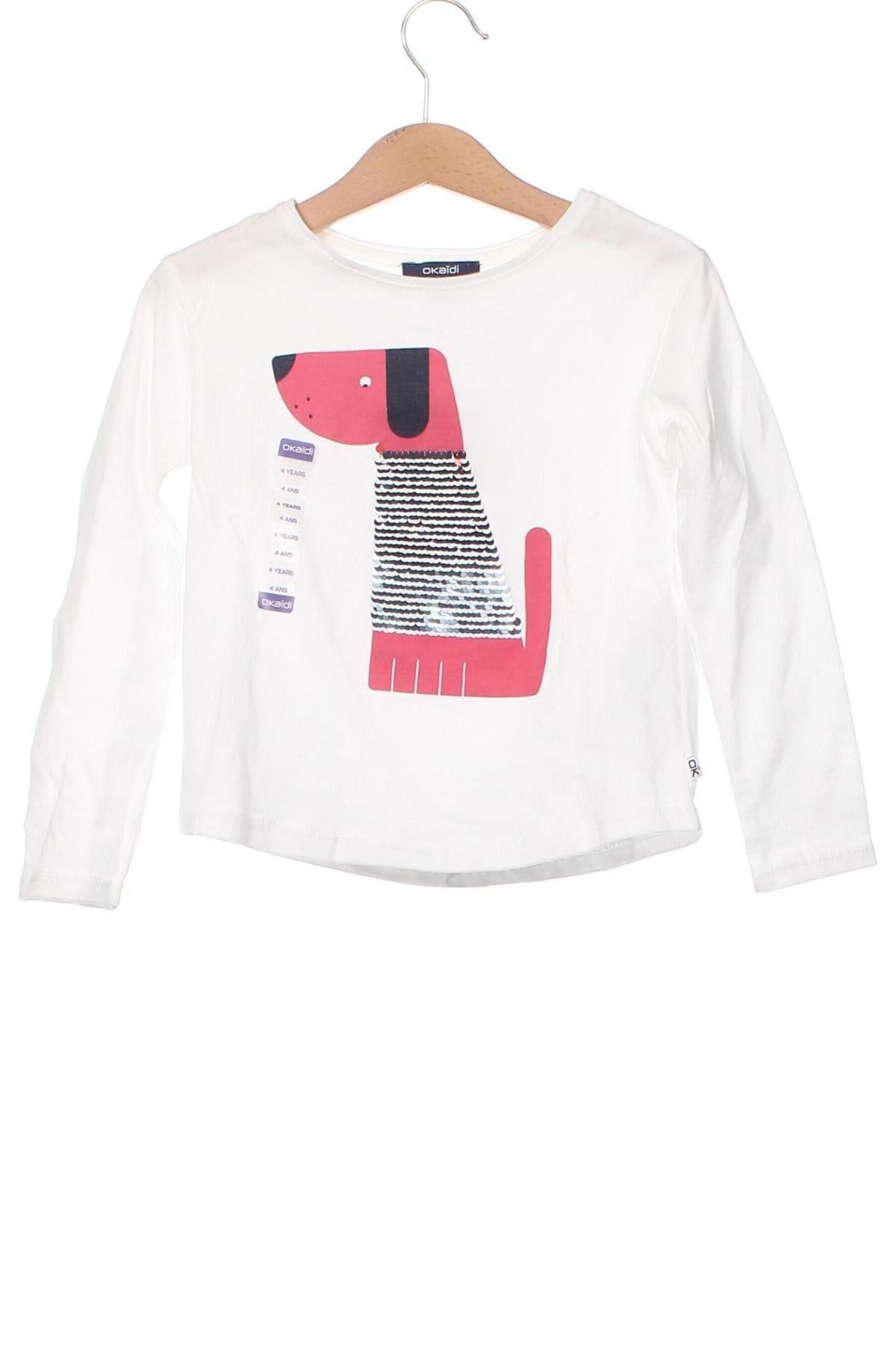 Kinder Shirt Okaidi, Größe 3-4y/ 104-110 cm, Farbe Weiß, Preis 12,56 €