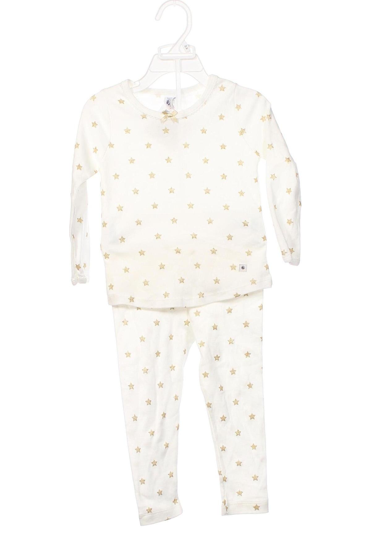 Kinder Pyjama  Petit Bateau, Größe 18-24m/ 86-98 cm, Farbe Weiß, Preis 19,07 €