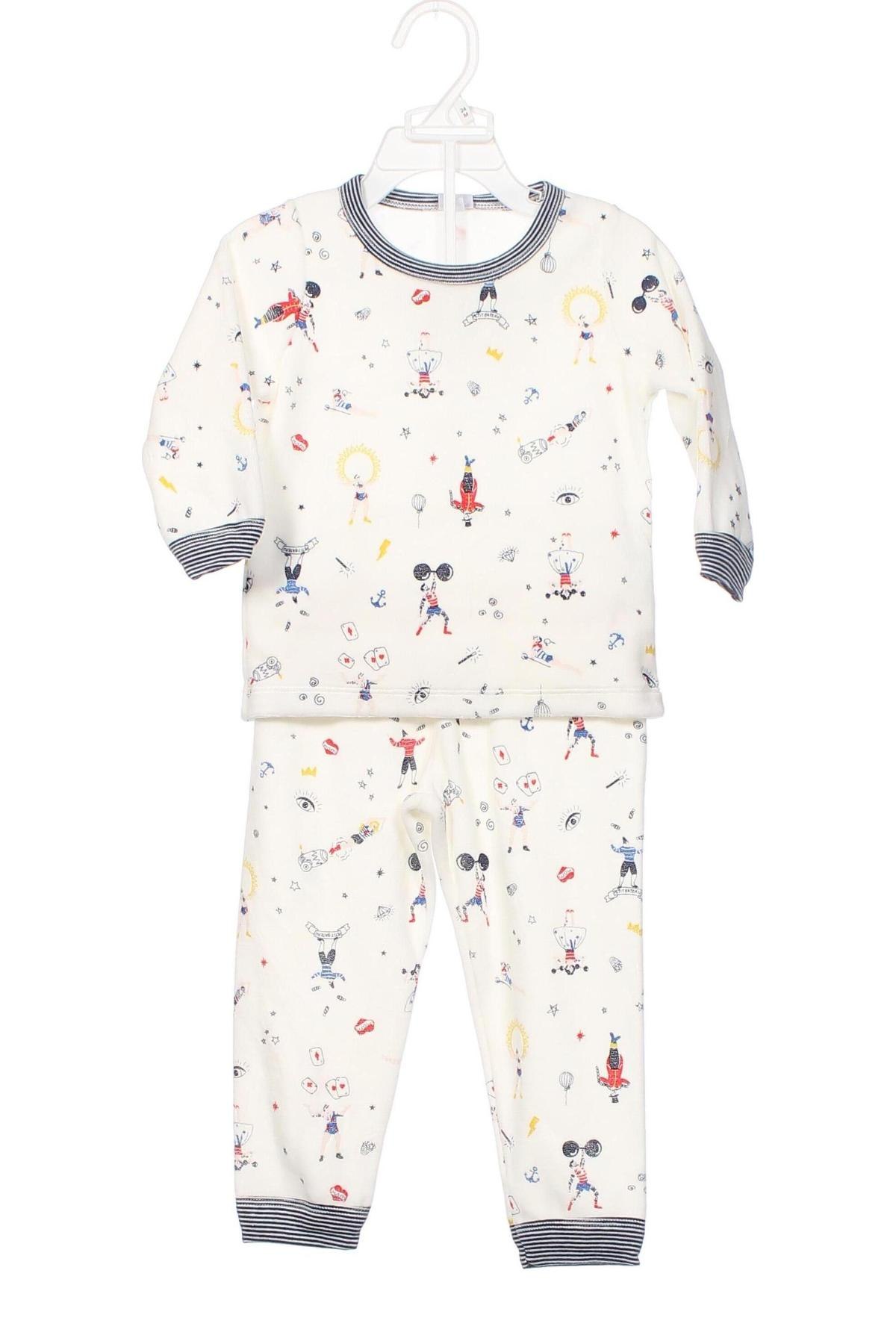 Детска пижама Petit Bateau, Размер 18-24m/ 86-98 см, Цвят Бял, Цена 59,20 лв.