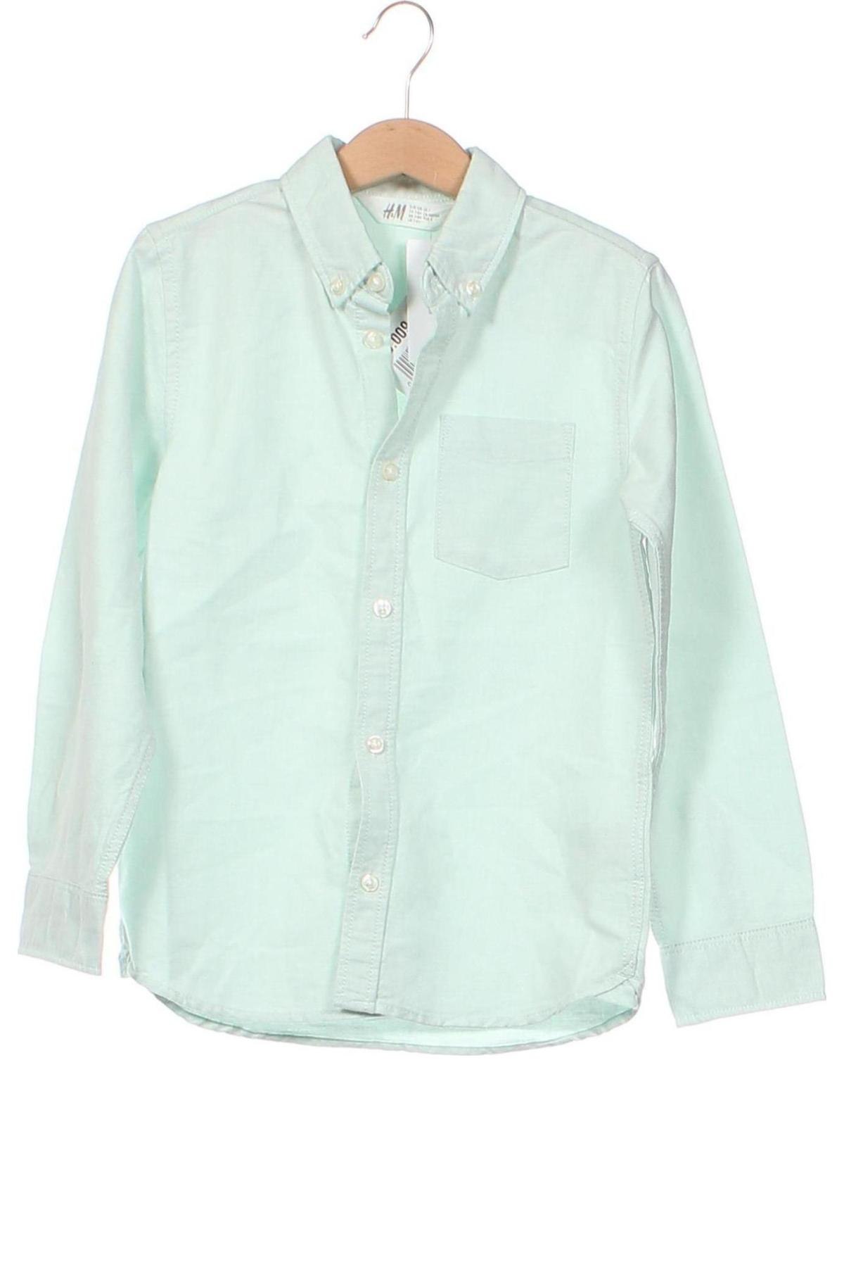 Детска риза H&M, Размер 7-8y/ 128-134 см, Цвят Зелен, Цена 20,75 лв.