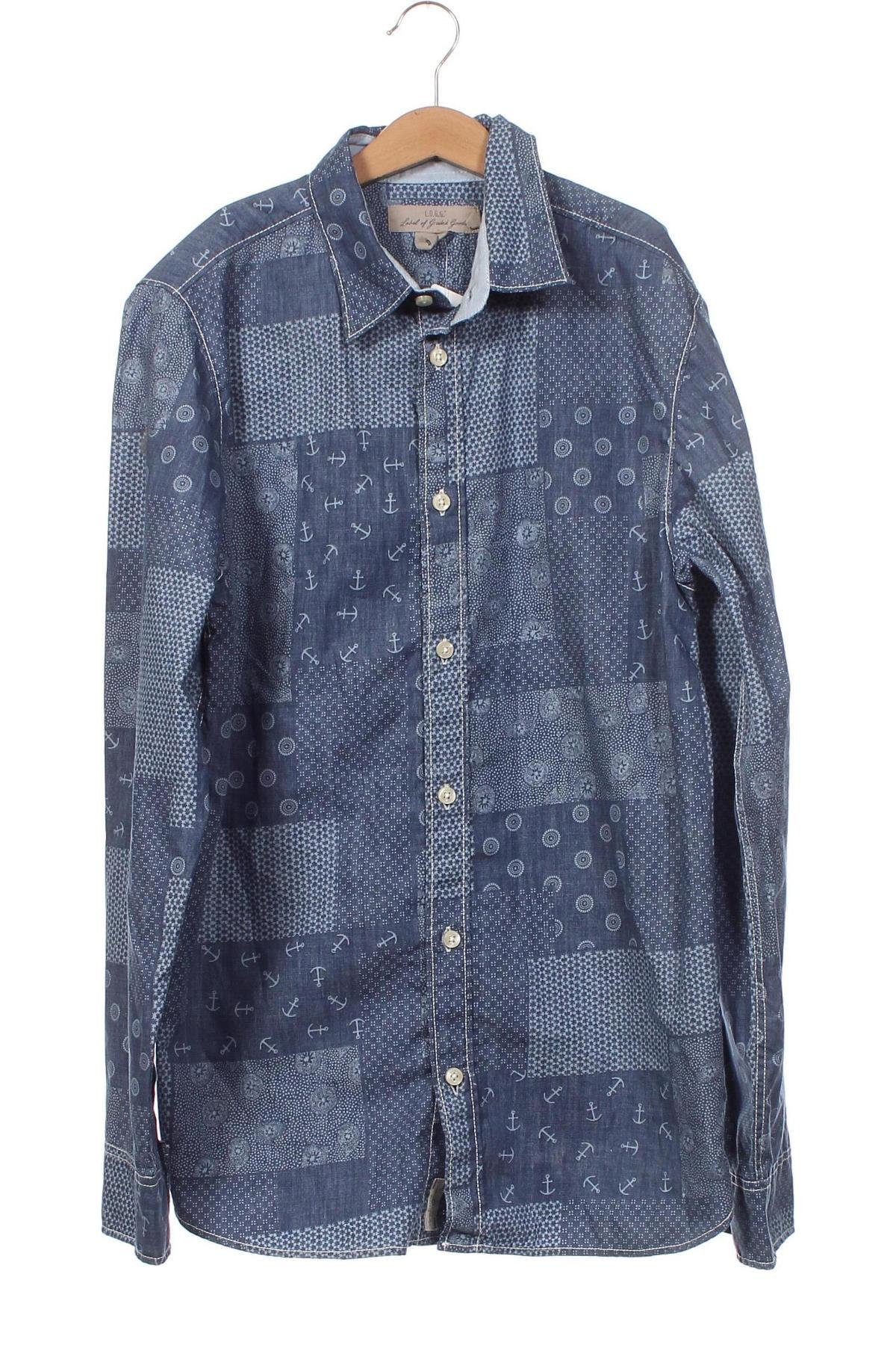 Dětská košile  H&M L.O.G.G., Velikost 14-15y/ 168-170 cm, Barva Modrá, Cena  97,00 Kč