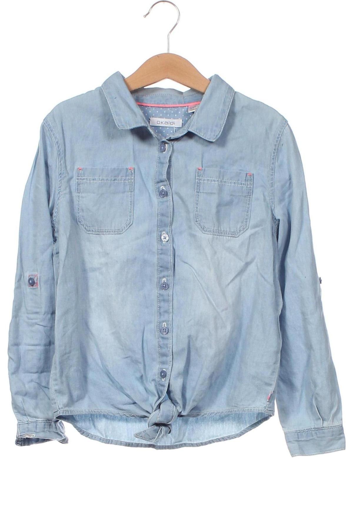 Παιδικό πουκάμισο Okaidi, Μέγεθος 7-8y/ 128-134 εκ., Χρώμα Μπλέ, Τιμή 18,56 €