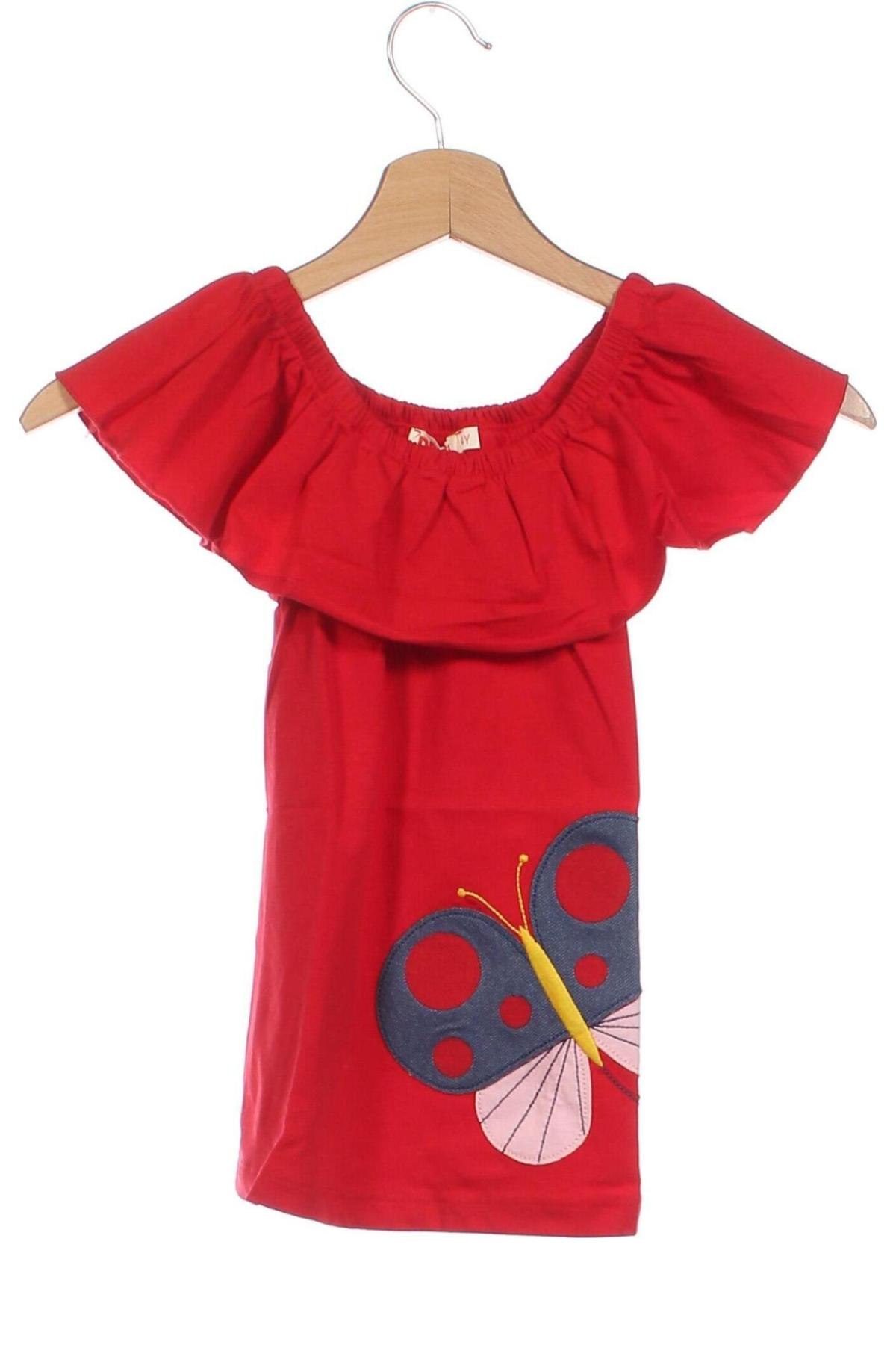 Детска рокля Denokids, Размер 3-4y/ 104-110 см, Цвят Червен, Цена 26,55 лв.