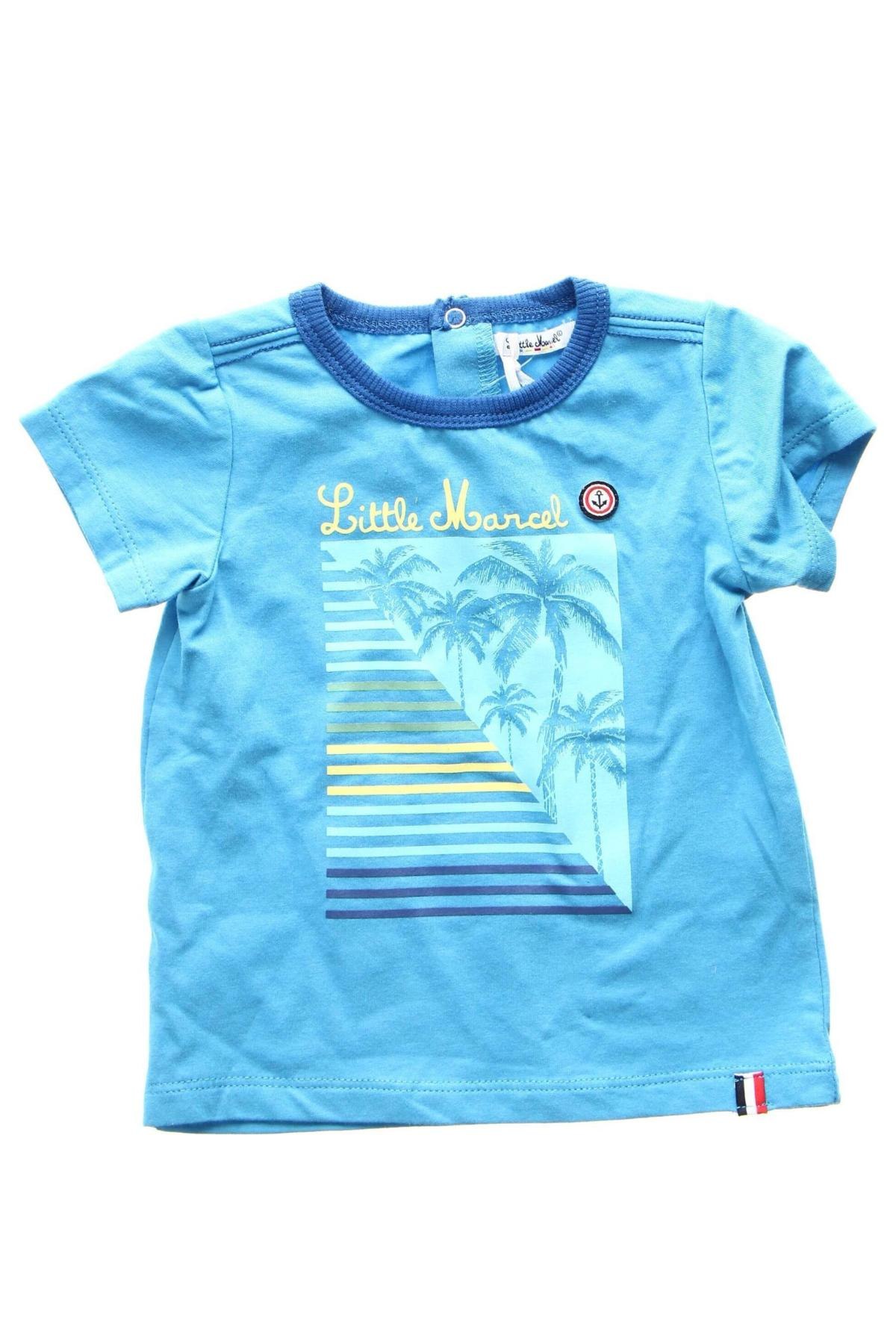 Dziecięcy T-shirt Little Marcel, Rozmiar 6-9m/ 68-74 cm, Kolor Niebieski, Cena 27,19 zł