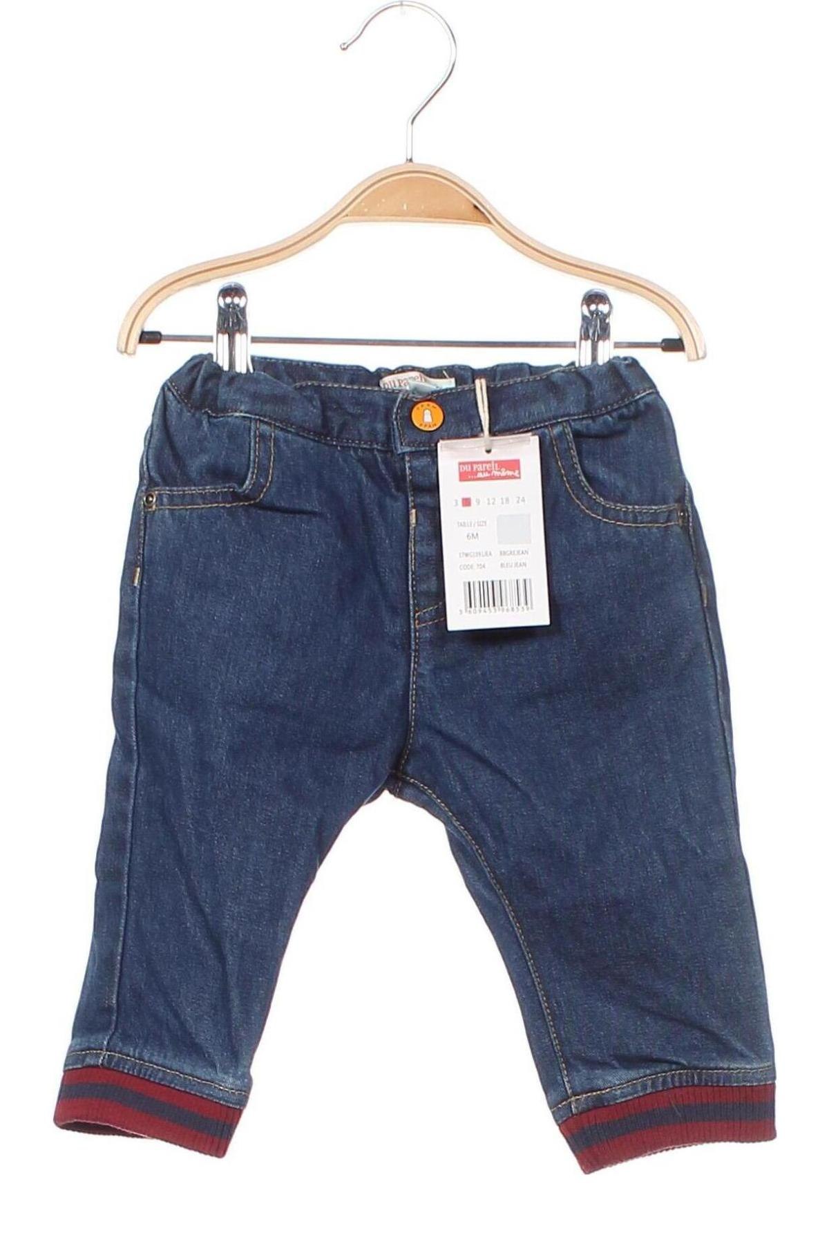 Dziecięce jeansy Du Pareil Au Meme, Rozmiar 3-6m/ 62-68 cm, Kolor Niebieski, Cena 183,92 zł