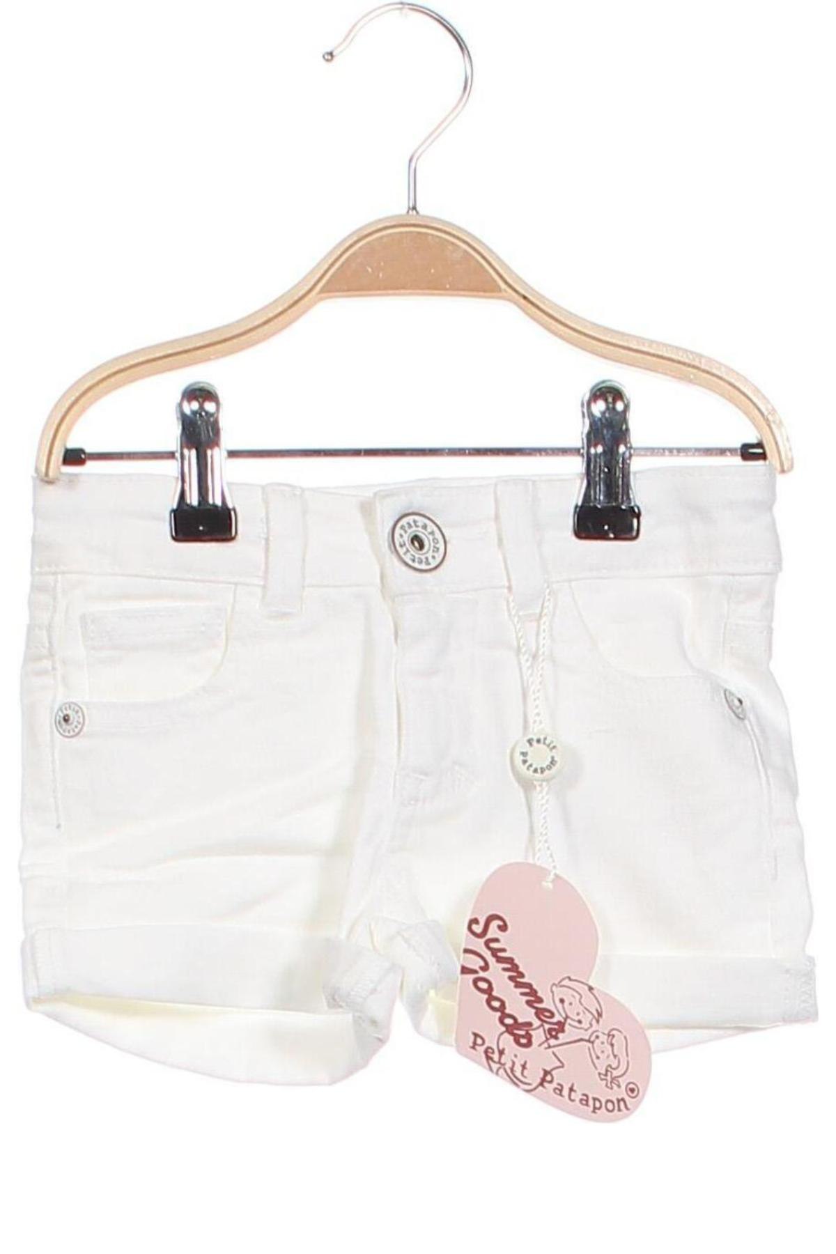 Pantaloni scurți pentru copii Petit Patapon, Mărime 2-3y/ 98-104 cm, Culoare Alb, Preț 155,26 Lei
