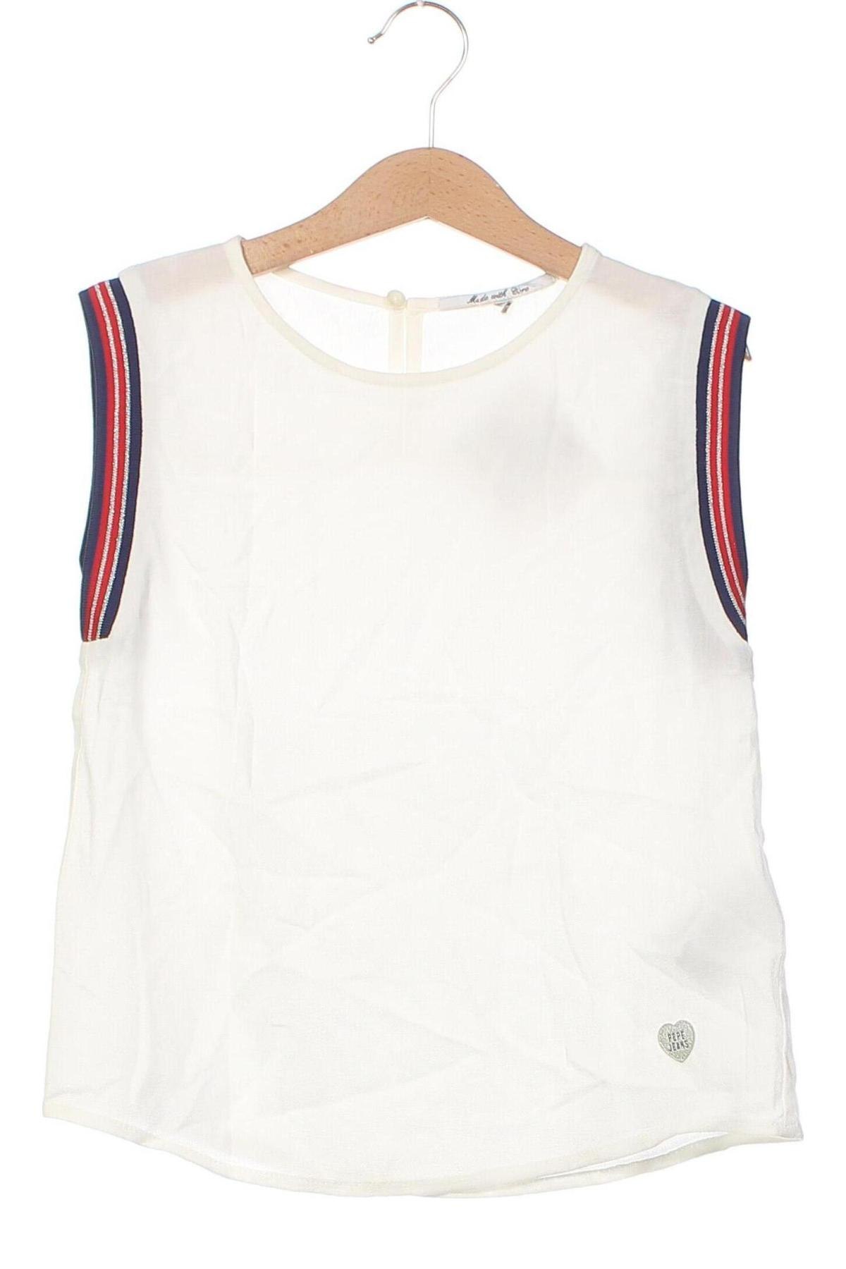 Μπλουζάκι αμάνικο παιδικό Pepe Jeans, Μέγεθος 7-8y/ 128-134 εκ., Χρώμα Λευκό, Τιμή 15,00 €