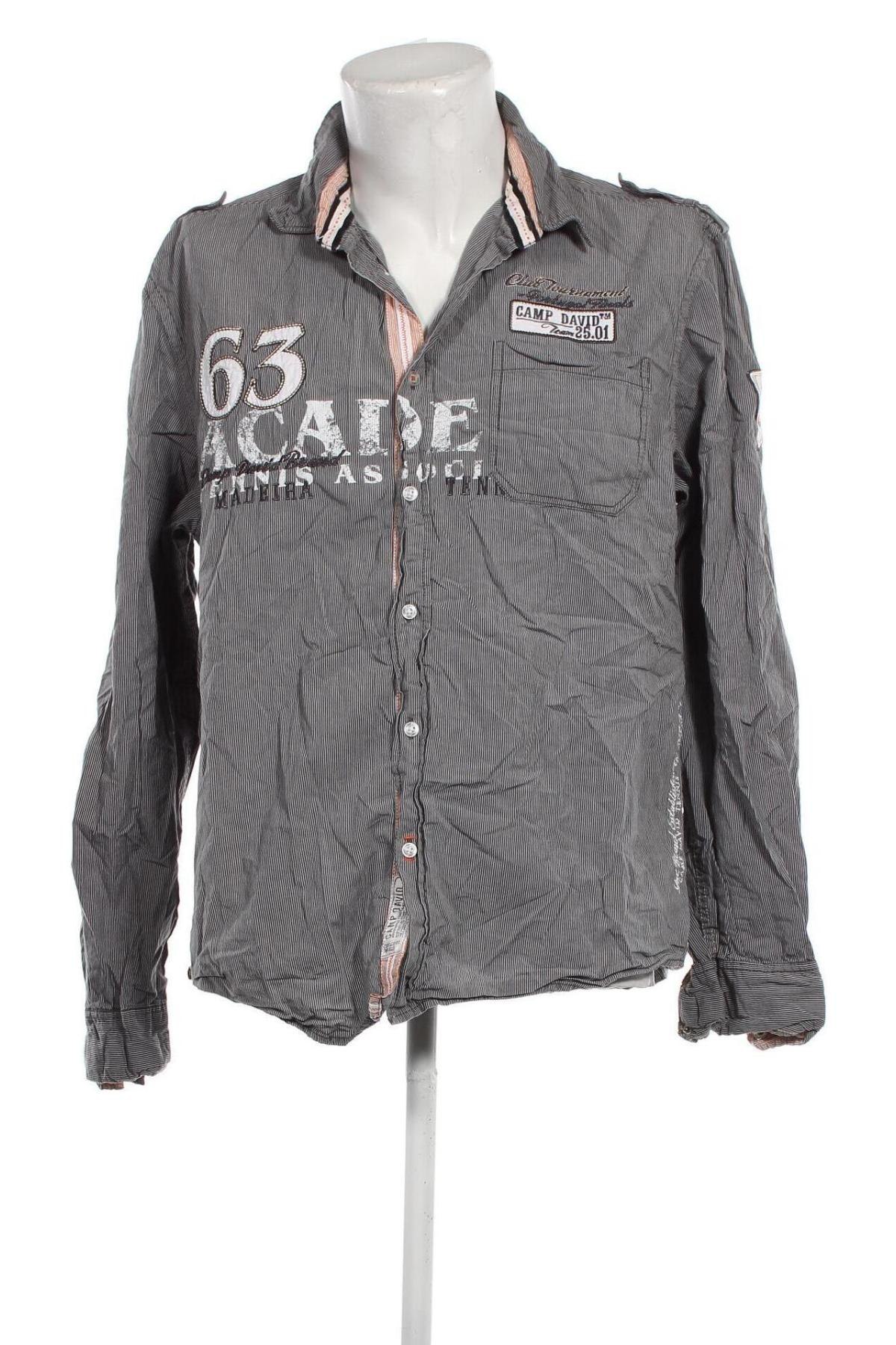 Herrenhemd Camp David, Größe XXL, Farbe Grau, Preis 21,71 €