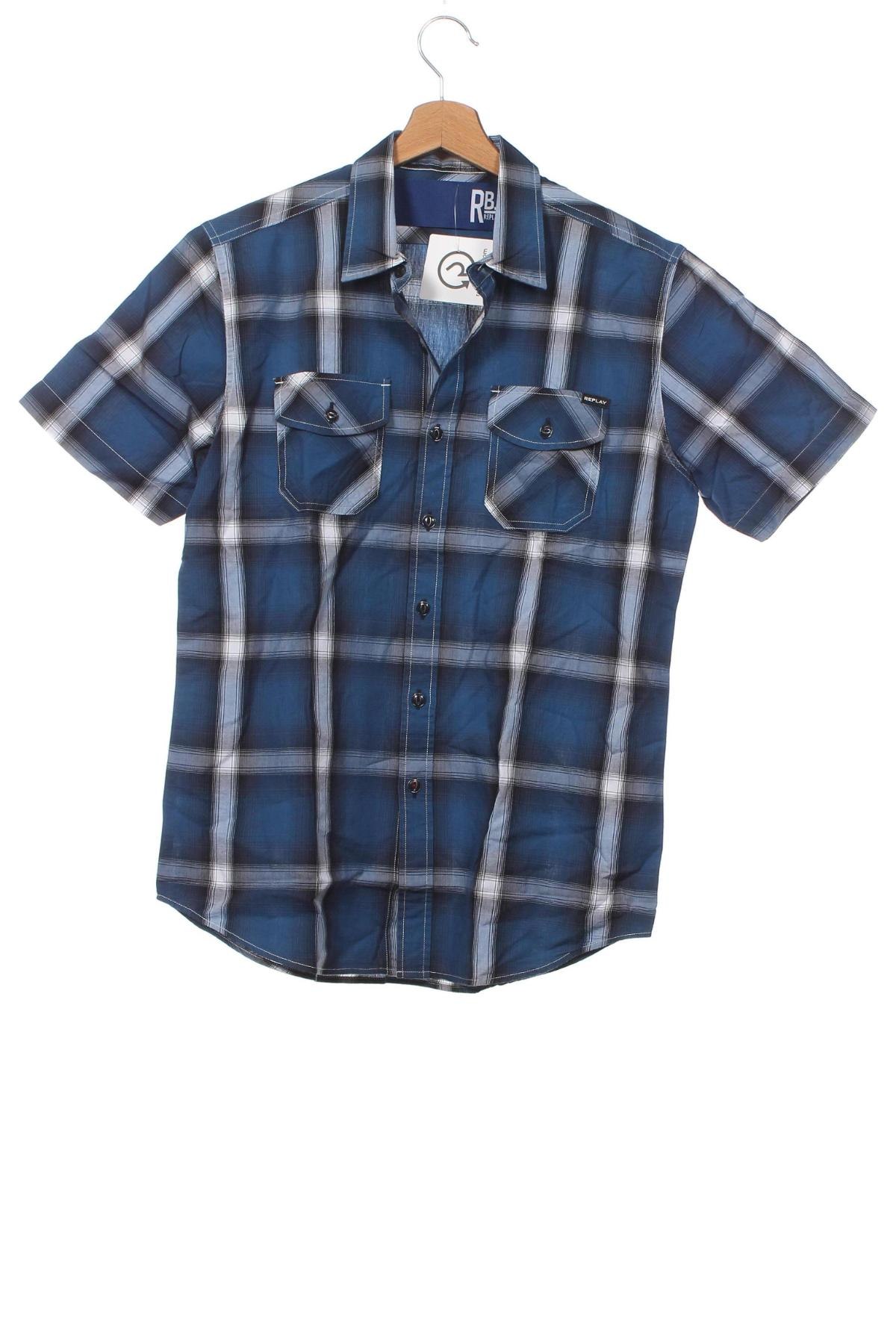 Ανδρικό πουκάμισο Replay, Μέγεθος M, Χρώμα Μπλέ, Τιμή 17,53 €