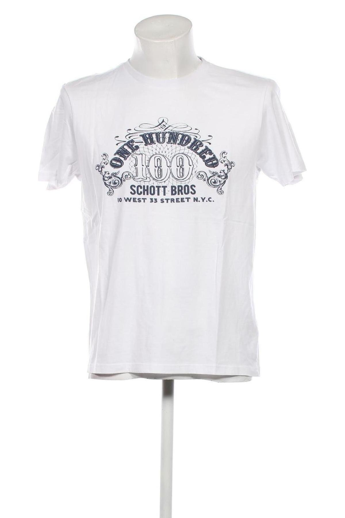Herren T-Shirt Schott, Größe L, Farbe Weiß, Preis € 27,69