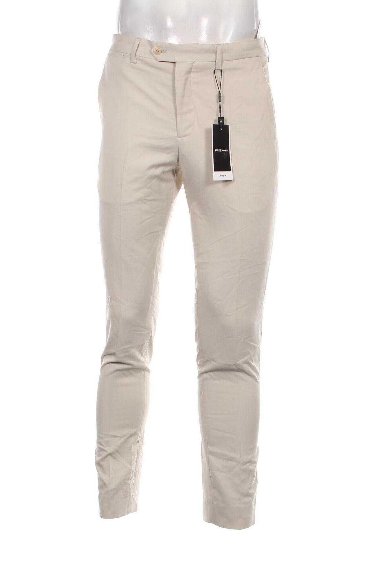 Ανδρικό παντελόνι Jack & Jones PREMIUM, Μέγεθος M, Χρώμα  Μπέζ, Τιμή 42,27 €
