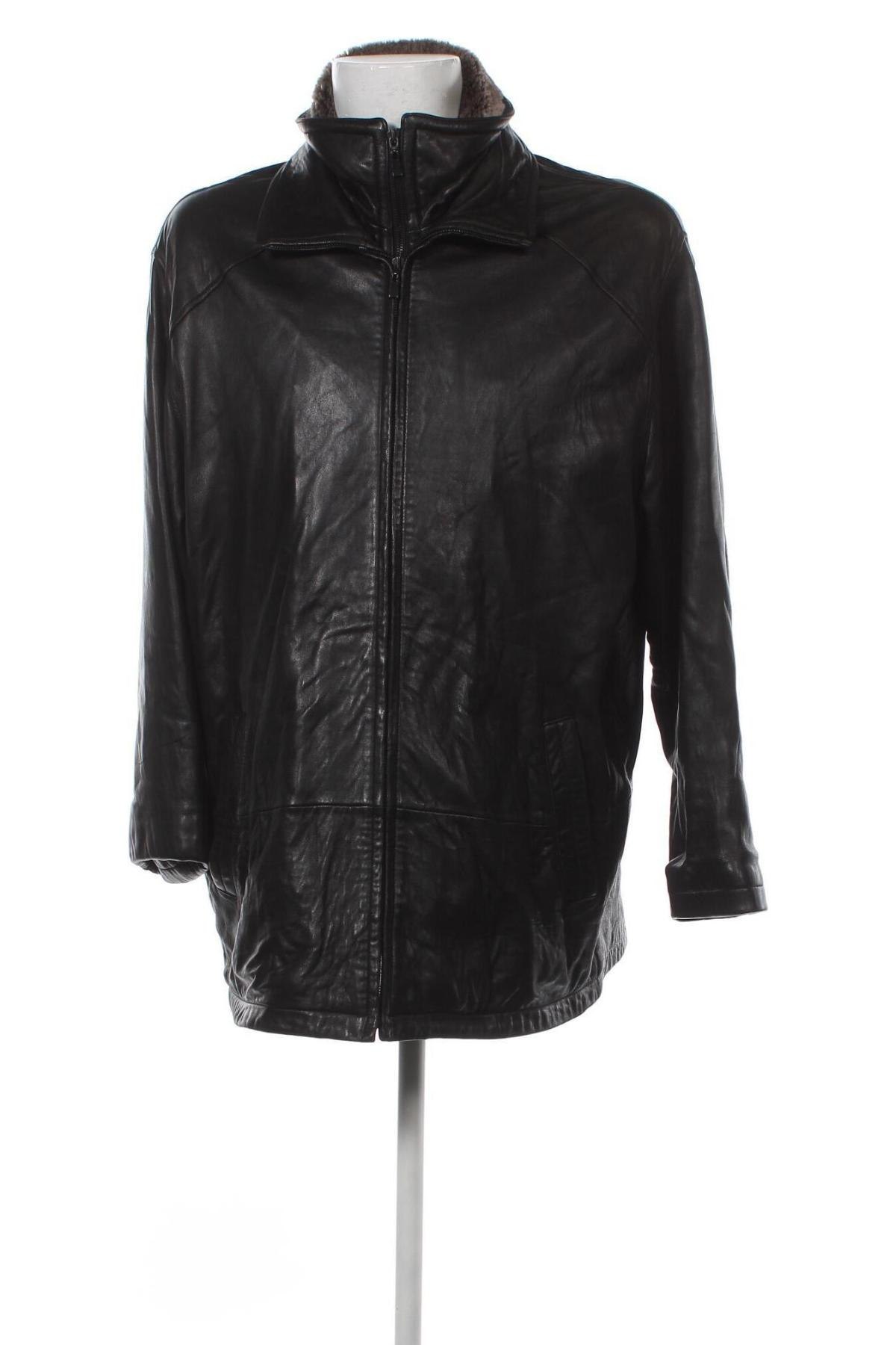 Ανδρικό δερμάτινο μπουφάν, Μέγεθος XL, Χρώμα Μαύρο, Τιμή 23,04 €