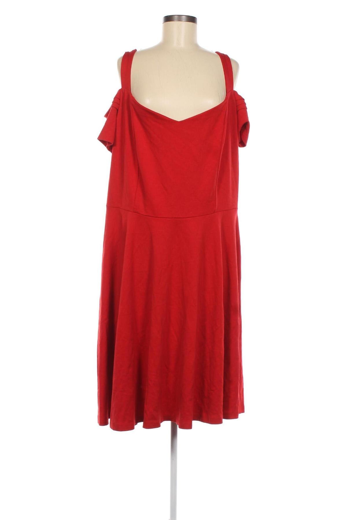 Kleid City Chic, Größe 4XL, Farbe Rot, Preis € 18,57