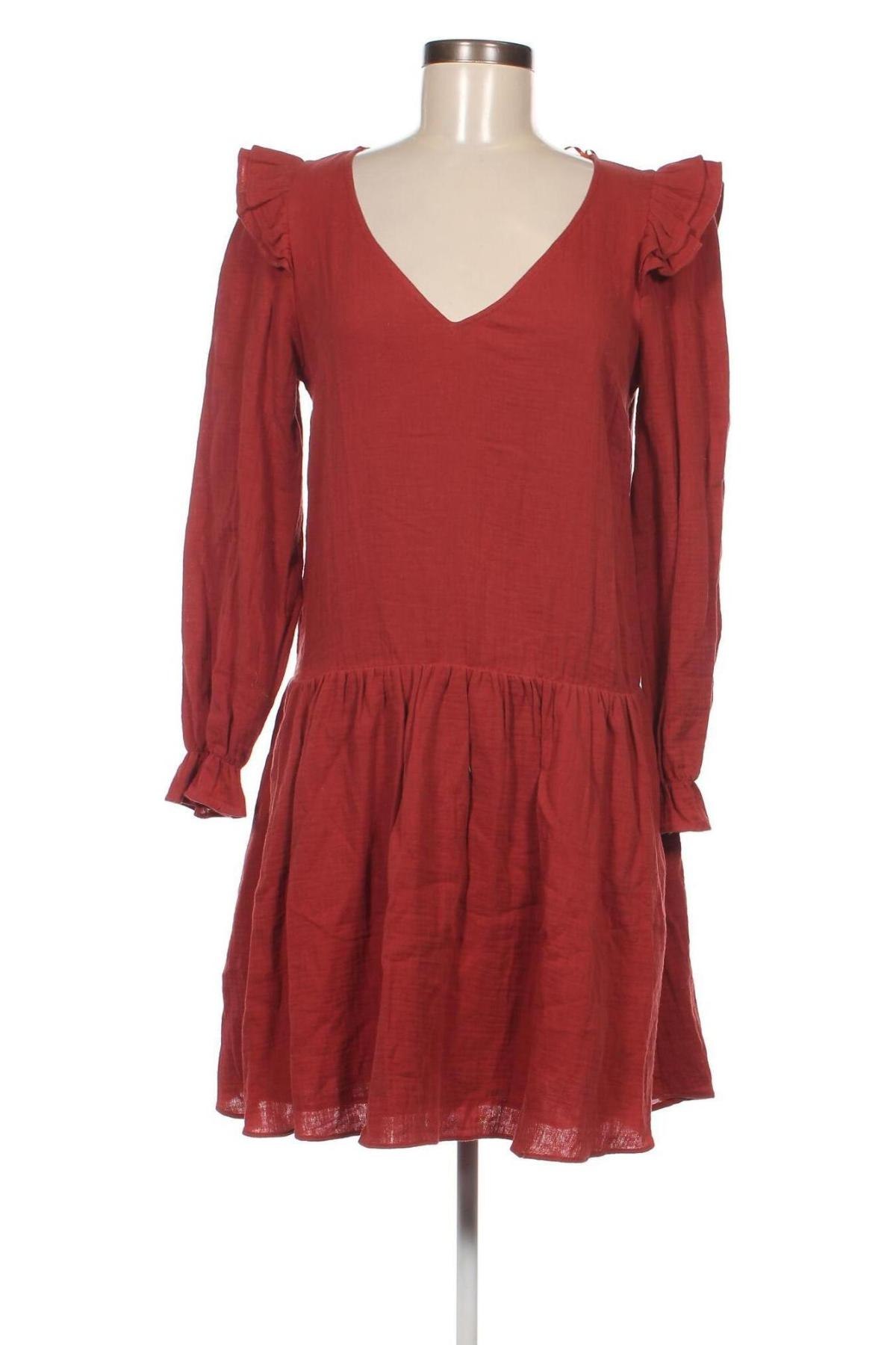 Kleid Naf Naf, Größe S, Farbe Braun, Preis 7,36 €