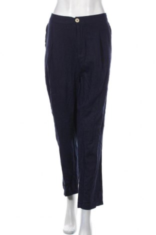 Дамски панталон Anko, Размер XXL, Цвят Син, 55% лен, 45% вискоза, Цена 36,75 лв.