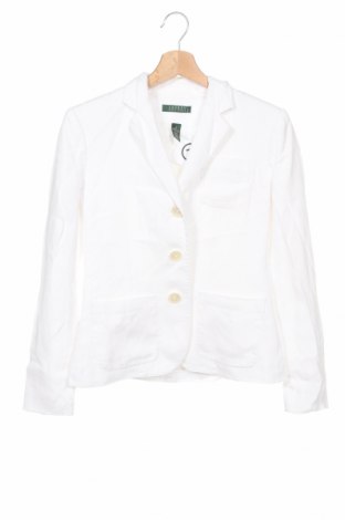 Дамско сако Ralph Lauren, Размер XS, Цвят Бял, 100% лен, Цена 71,10 лв.