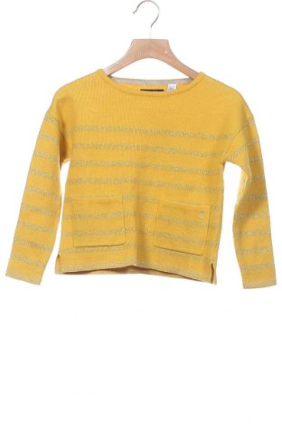 Детски пуловер Okaidi, Размер 3-4y/ 104-110 см, Цвят Жълт, 59% памук, 30% полиамид, 7% полиестер, 4% метални нишки, Цена 32,40 лв.