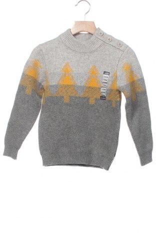 Детски пуловер Okaidi, Размер 5-6y/ 116-122 см, Цвят Сив, 60% памук, 35% полиамид, 5% вълна, Цена 44,25 лв.