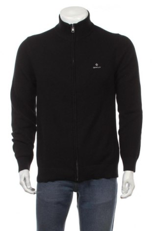 Jachetă tricotată de bărbați Gant, Mărime L, Culoare Negru, Bumbac, Preț 359,21 Lei