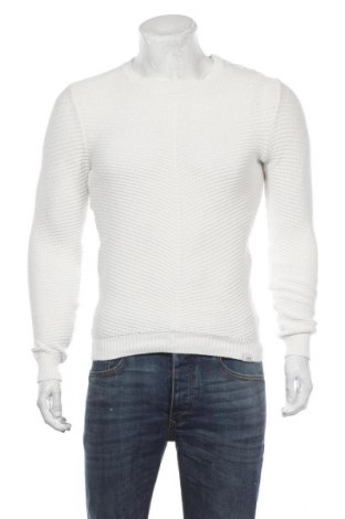 Мъжки пуловер ! Solid, Размер S, Цвят Бял, Памук, Цена 57,85 лв.