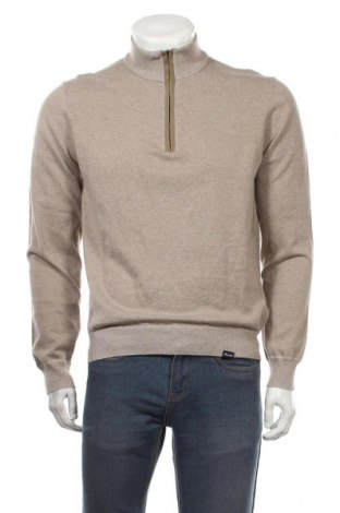 Męski sweter Faconnable, Rozmiar L, Kolor Beżowy, 85% bawełna, 15% kaszmir, Cena 553,35 zł