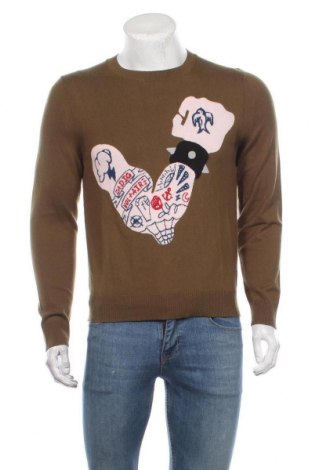 Мъжки пуловер Zadig & Voltaire, Размер S, Цвят Зелен, Памук, вълна, кашмир, мерино, Цена 293,40 лв.