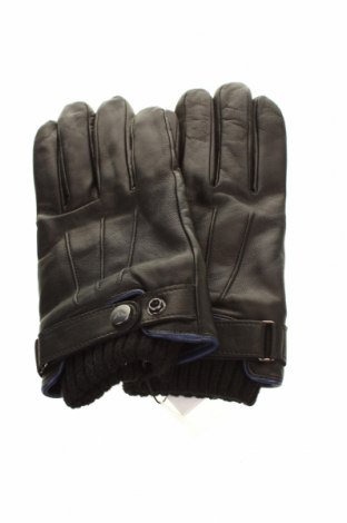Γάντια Armani Jeans, Χρώμα Μαύρο, Γνήσιο δέρμα, Τιμή 52,27 €