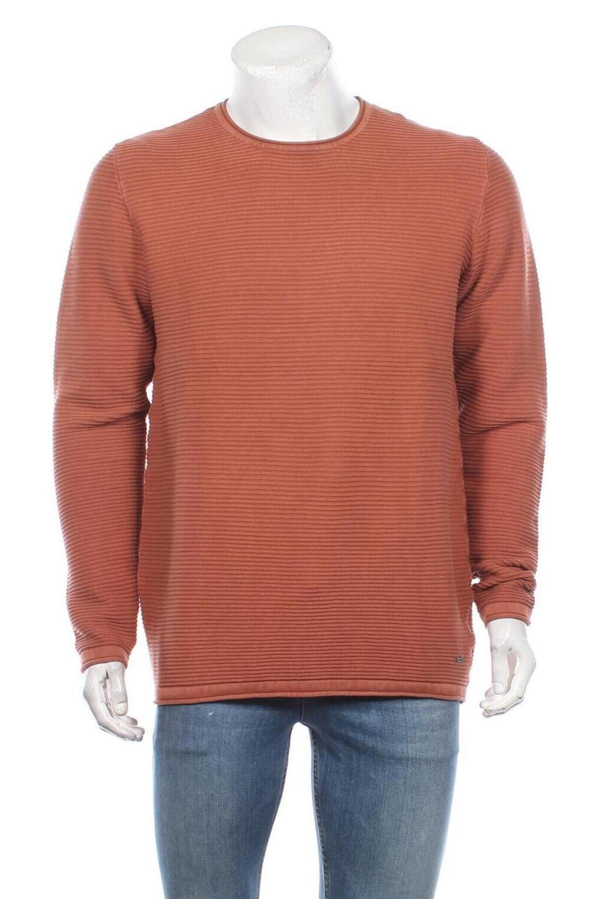 Мъжки пуловер Indicode, Размер L, Цвят Оранжев, 100% памук, Цена 47,40 лв.