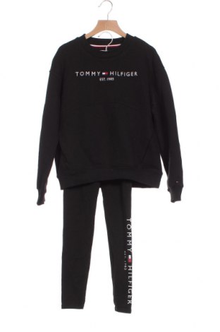 Детски спортен комплект Tommy Hilfiger, Размер 10-11y/ 146-152 см, Цвят Черен, 80% памук, 20% полиестер, Цена 289,00 лв.