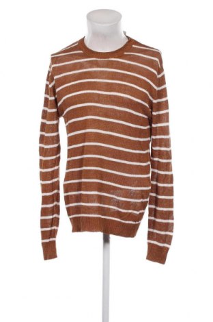 Мъжки пуловер Zara Man, Размер L, Цвят Кафяв, 55% лен, 45% вискоза, Цена 47,70 лв.