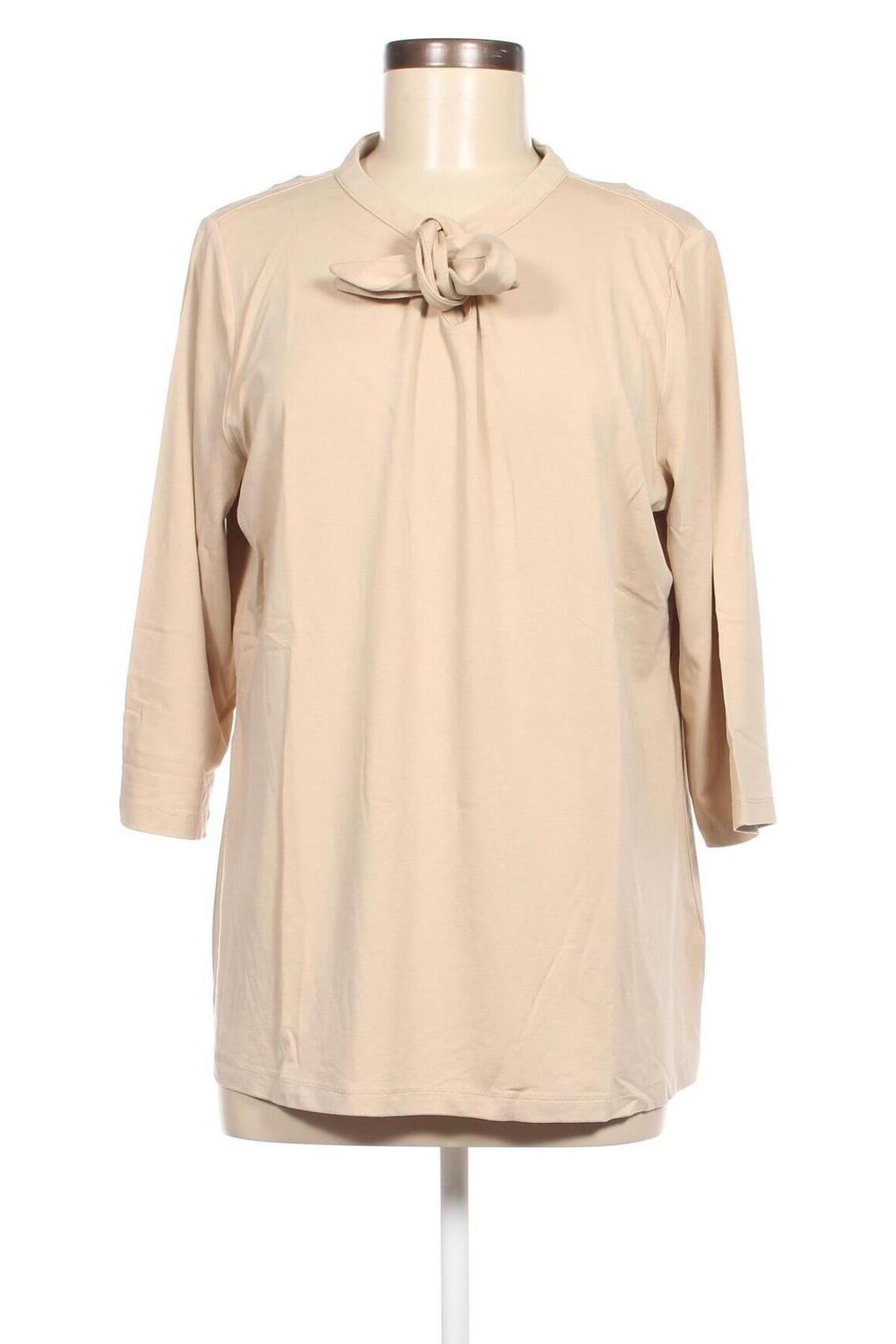 Γυναικεία μπλούζα Linea Tesini, Μέγεθος XL, Χρώμα  Μπέζ, 95% βισκόζη, 5% ελαστάνη, Τιμή 37,11 €