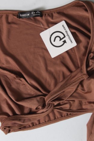 Дамска блуза SHEIN, Размер XS, Цвят Кафяв, Цена 3,99 лв.