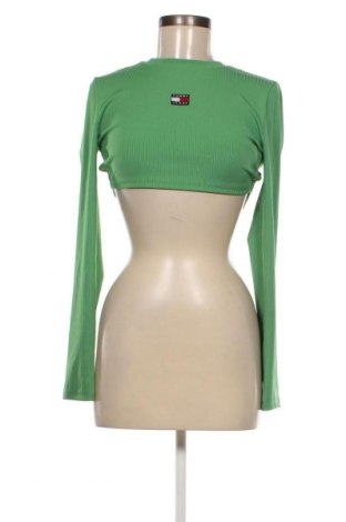 Bluză de femei Tommy Jeans, Mărime S, Culoare Verde, Preț 209,54 Lei