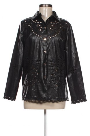 Γυναικείο δερμάτινο πουκάμισο, Μέγεθος M, Χρώμα Μαύρο, Τιμή 4,64 €