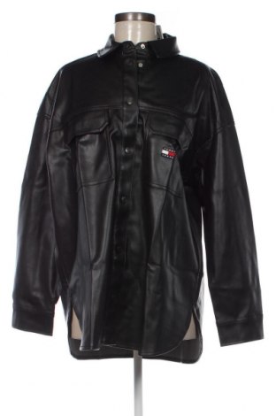 Dámska kožená bunda  Tommy Jeans, Veľkosť L, Farba Čierna, Cena  54,70 €