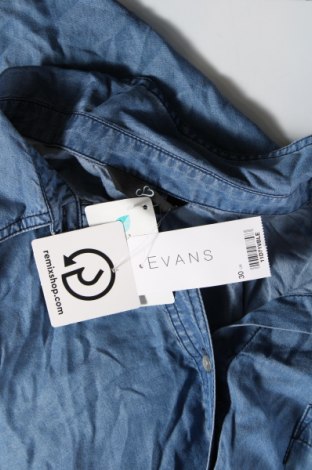 Γυναικείο πουκάμισο Evans, Μέγεθος 4XL, Χρώμα Μπλέ, Τιμή 44,54 €
