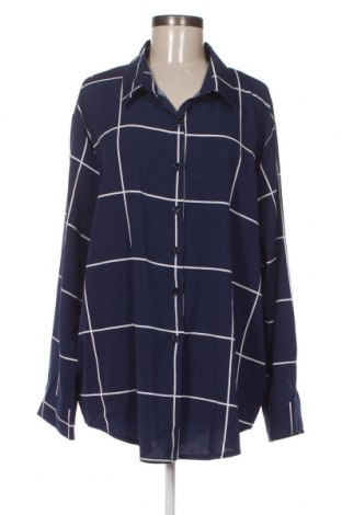Γυναικείο πουκάμισο SHEIN, Μέγεθος 4XL, Χρώμα Μπλέ, Τιμή 15,46 €