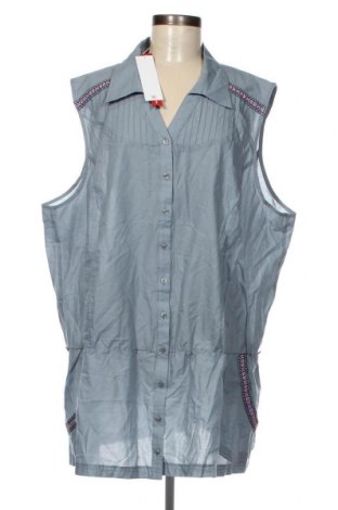 Γυναικείο πουκάμισο Sheego, Μέγεθος 4XL, Χρώμα Μπλέ, Τιμή 24,50 €