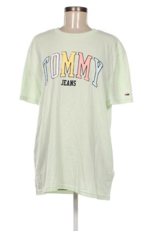 Γυναικείο t-shirt Tommy Jeans, Μέγεθος L, Χρώμα Πράσινο, Τιμή 50,72 €
