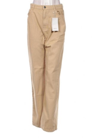 Pantaloni de femei Bershka, Mărime M, Culoare Bej, Preț 52,53 Lei
